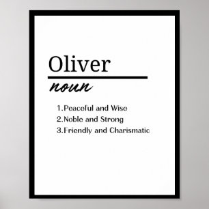 Oliver, Personalisierter Name Definition für Junge Poster