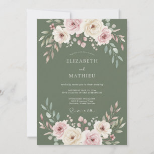 Oliver Soft Blush Ranunculus Eucalyptus Hochzeit Einladung