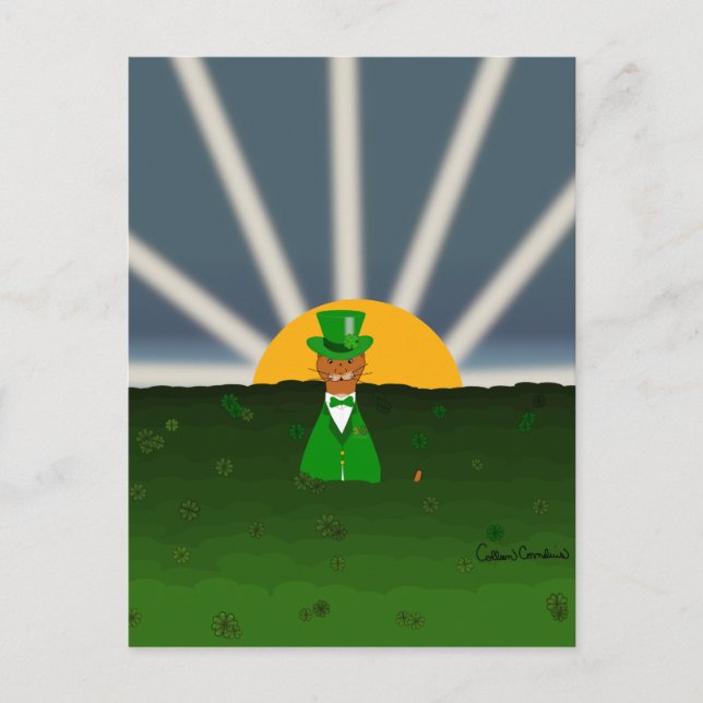 Oliver The Otter and Field of Kleeblatts Throw Pil Postkarte (Vorderseite)