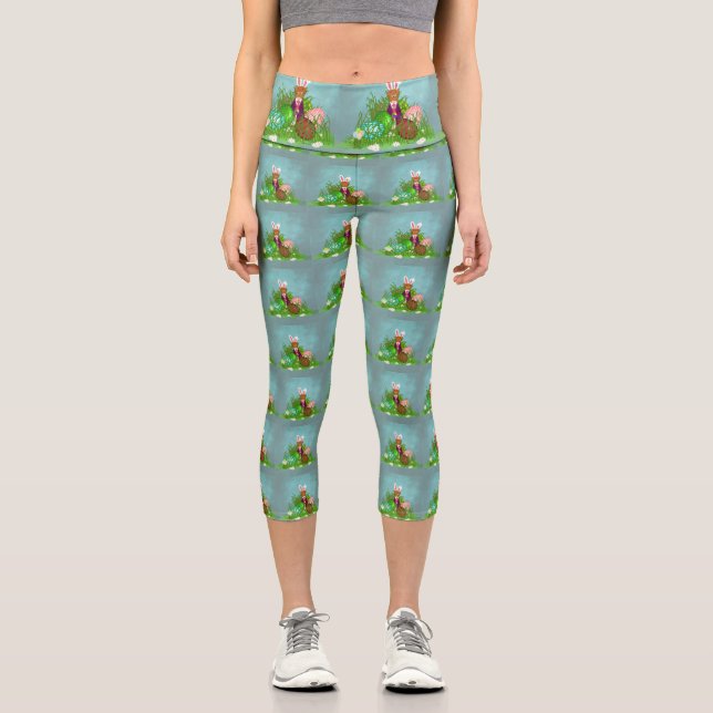 Oliver The Otter and the Great Easter Egg Hunt Capri Leggings (Vorderseite)