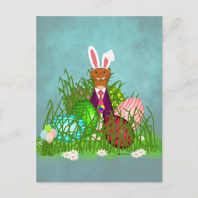 Oliver The Otter and the Great Easter Egg Hunt Postkarte (Vorderseite)