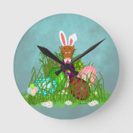 Oliver The Otter and the Great Easter Egg Hunt Runde Wanduhr