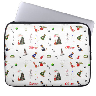 Oliver The Otter Christmas Random Pattern Laptopschutzhülle