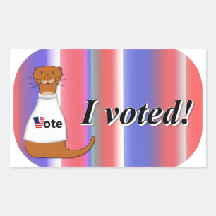 "Oliver The Otter I Voted Sticker" on Background Rechteckiger Aufkleber