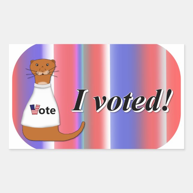 "Oliver The Otter I Voted Sticker" on Background Rechteckiger Aufkleber (Vorderseite)