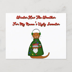 Oliver The Otter in Nanas hässlichem Pullover mit  Postkarte