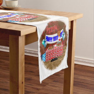 Oliver The Otter is 6 Years Old! Happy Birthday Kurzer Tischläufer