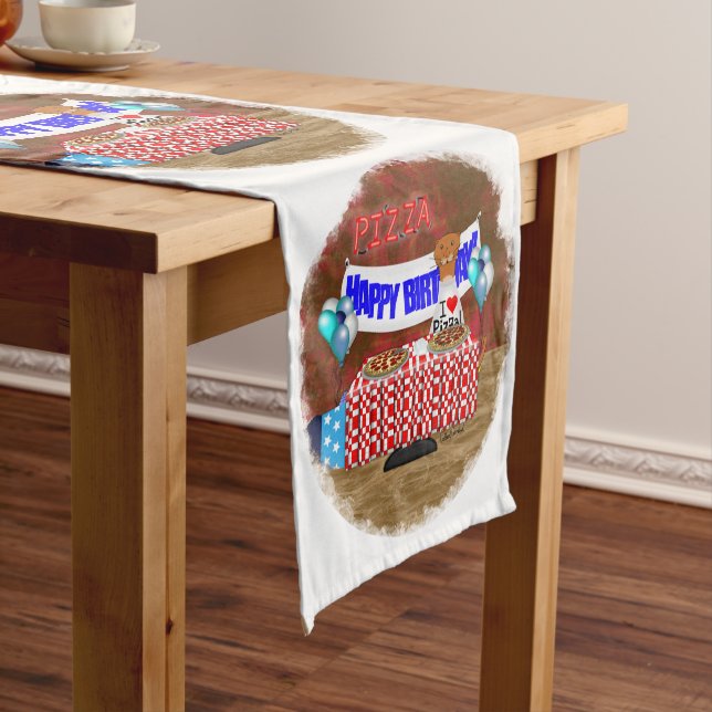 Oliver The Otter is 6 Years Old! Happy Birthday Kurzer Tischläufer (Beispiel)