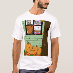 Oliver The Otter mit Blick auf Jack-o-Lanterns T-Shirt