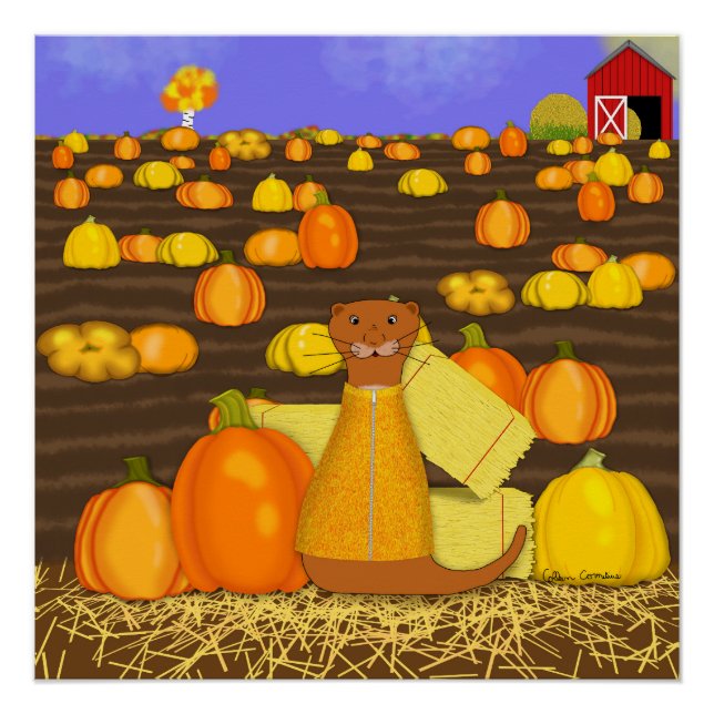 Oliver The Otter Picks a Pumpkin Poster (Vorderseite)