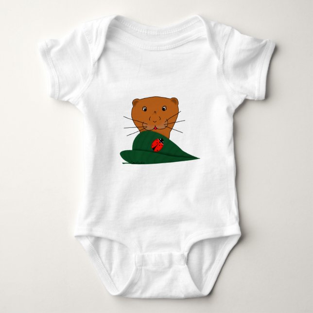 Oliver The Otter studiert a Ladybug Baby Strampler (Vorderseite)