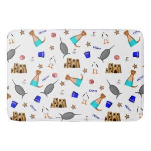 Oliver The Otter Summer Beach Vacation Pattern Badematte