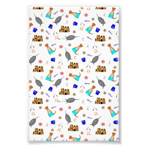 Oliver The Otter Summer Beach Vacation Pattern Fotodruck
