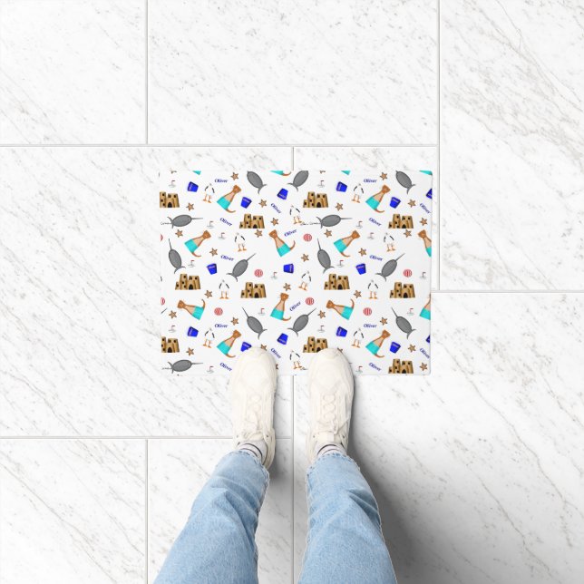 Oliver The Otter Summer Beach Vacation Pattern Fußmatte (Indoor)