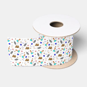 Oliver The Otter Summer Beach Vacation Pattern Satinband