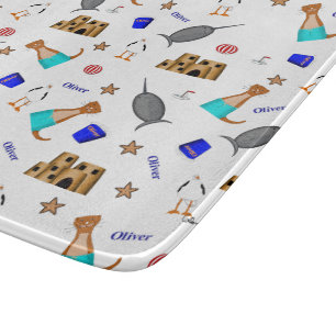 Oliver The Otter Summer Beach Vacation Pattern Schneidebrett