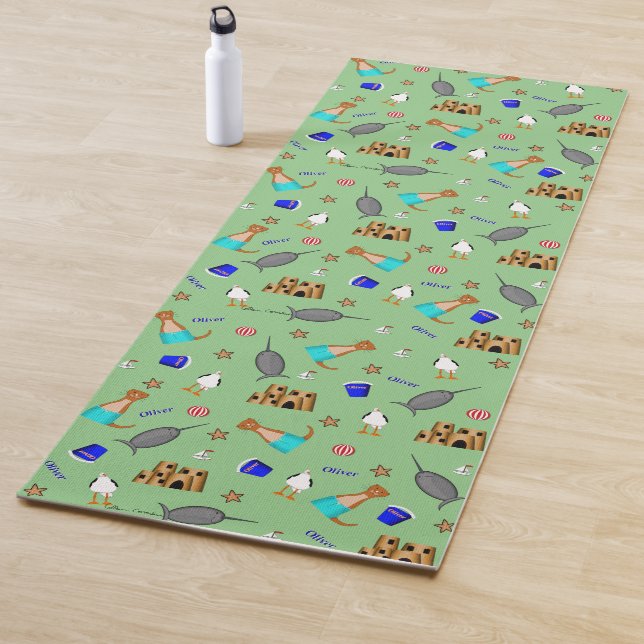 Oliver The Otter Summer Beach Vacation Pattern Yogamatte (Beispiel)