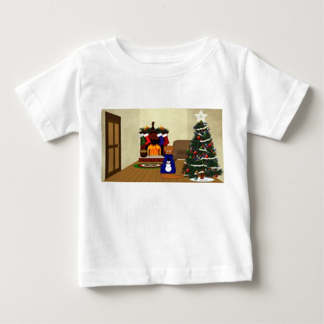 Oliver The Otters Weihnachten Baby T-shirt (Vorderseite)