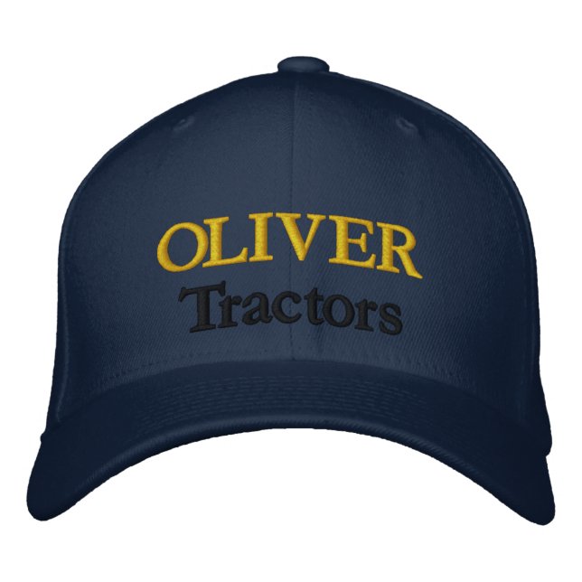 Oliver Tractors Rasenmäwers Mowers Husky Design Bestickte Baseballkappe (Vorderseite)