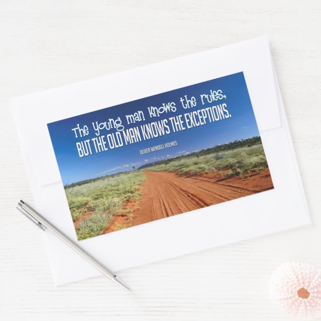 Oliver Wendell Holmes inspirierendes Zitat "Regeln Rechteckiger Aufkleber (Umschlag)