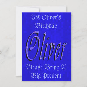 Olivers Name, Logo zum Geburtstag Einladung. Einladung