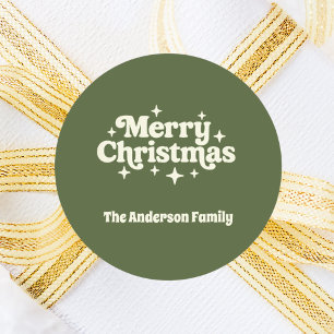 Olives grünes Weihnachtsgeschenk Runder Aufkleber