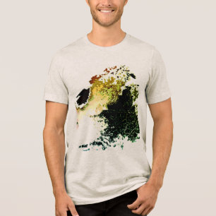 Olivgoldbraun Airbrush-Farbspritzer MCM-Look Tri-Blend Shirt