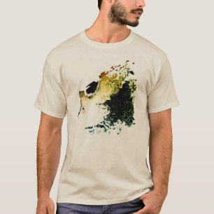 Olivgoldbraun Airbrush-Spritzer abstrakt klein T-Shirt