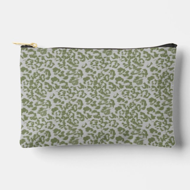 Olivgrau getigerter Leopard  Zubehörtasche (Vorderseite)