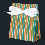 Olivgrün, Aquamarin, Orange Streifen Geschenkschachtel<br><div class="desc">Olivgrün,  aquamarin und orange gestreifte Greifbox mit Krawatte. Perfekt für alle Geschenkthemen; einfach/minimalistisch bis maximalistisch,  je nach zusätzlichen Verzierungen.</div>