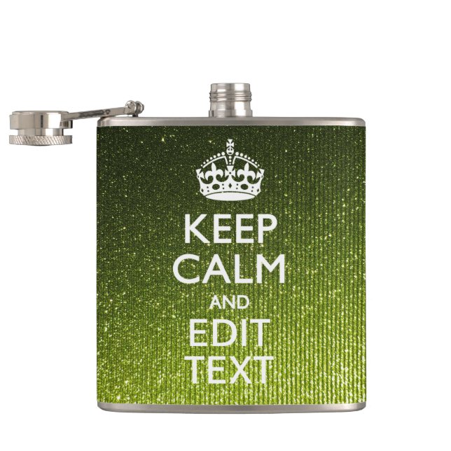 Olivgrün Behaltend Ruhe Ihren Text haben Flachmann (Geöffnet)