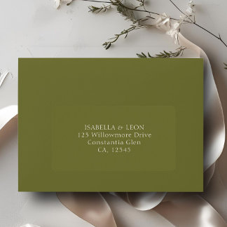 Olivgrün | Einfache Hochzeitsadresse Adressaufkleber