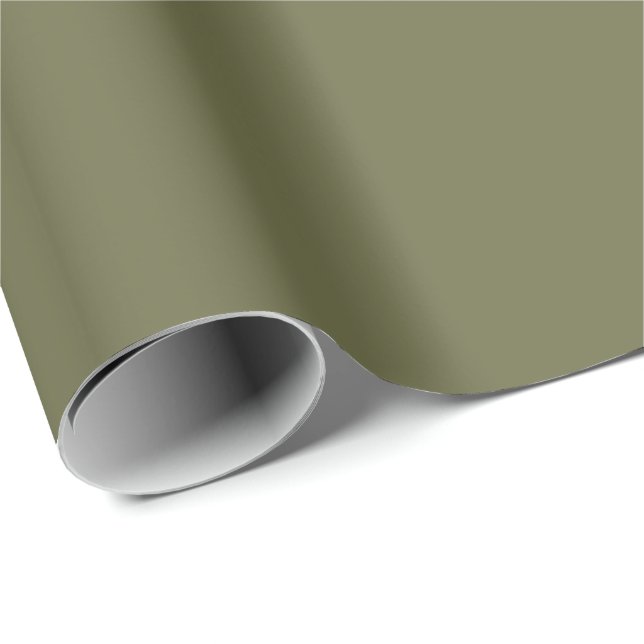 Olivgrün, erdgrün, solide Farbe drucken Geschenkpapier (Rolleneckpunkt)