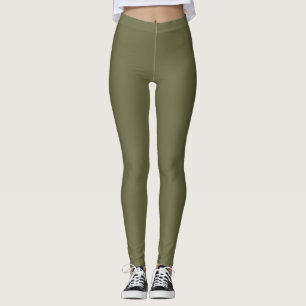 Olivgrün, erdgrün, solide Farbe drucken Leggings