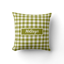 Olivgrün kariert Gingham personalisiert