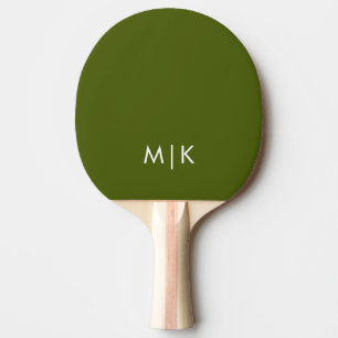 Olivgrün Modernes Monogramm Tischtennis Schläger