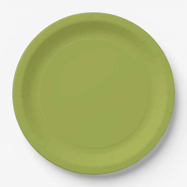 Olivgrün Pappteller (Vorderseite)
