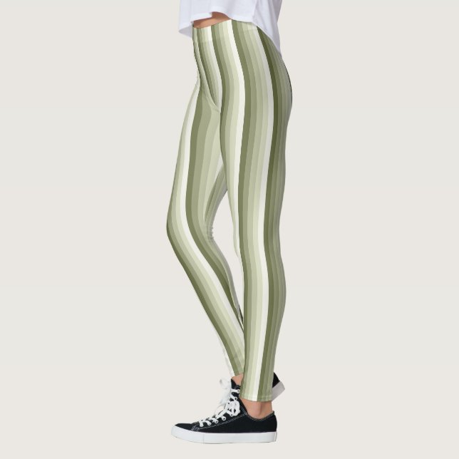 Olivgrün-Schattenstreifen Leggings (Links)