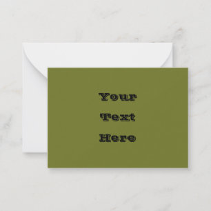Olivgrün Solid Color Mitteilungskarte