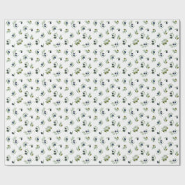 Olivgrüne Blätter Wasserfarben-Blumenmuster Geschenkpapier