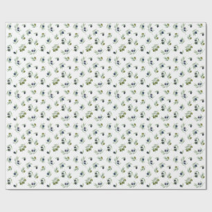 Olivgrüne Blätter Wasserfarben-Blumenmuster Geschenkpapier