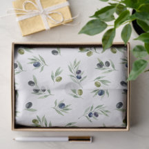 Olivgrüne Blätter Wasserfarben-Blumenmuster