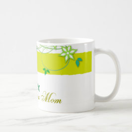 Olivgrüne Blumen, i-Liebe Sie Mama Kaffeetasse