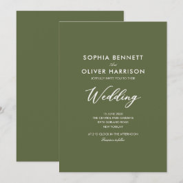 OLIVGRÜNE ELEGANT EINFACHE HOCHZEITSEINLADUNG EINLADUNG