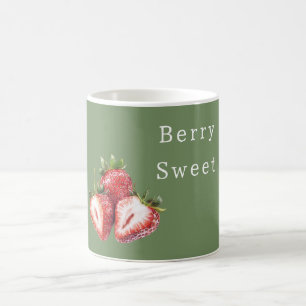 Olivgrüne Erdbeeren Beerensüß Kaffeetasse