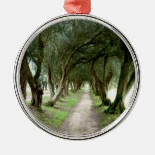 Olivgrüne Garten-Verzierung Silbernes Ornament