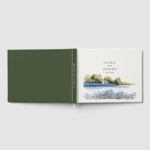 Olivgrüne Lavendel Provence Seewedding Gästebuch