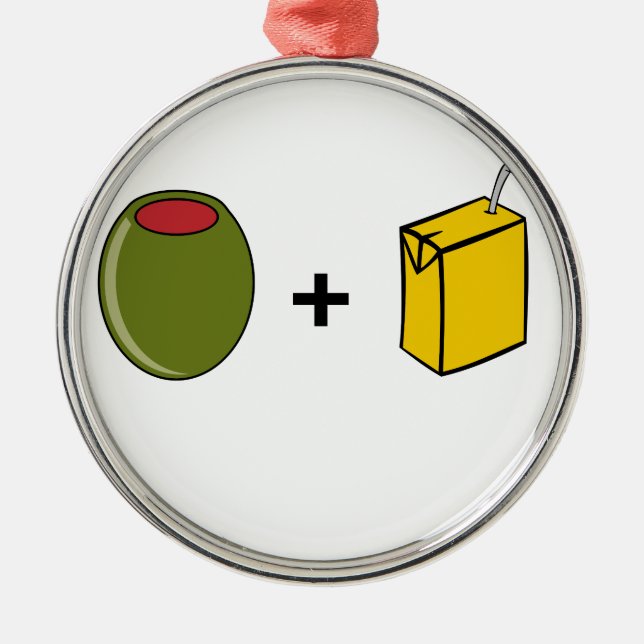 Olivgrüne Liebe des Saft-I Sie Silbernes Ornament (Vorne)