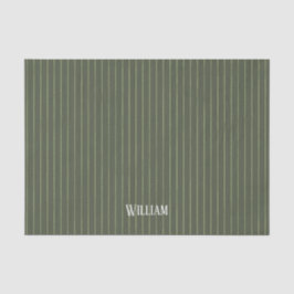 Olivgrüne Nadelstreifen Seidenpapier