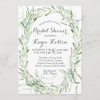 olivgrüne Niederlassung Brautparty-Einladung Einladung